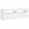 Szafka pod TV z oświetleniem LED, biała, 120x35x40 cm