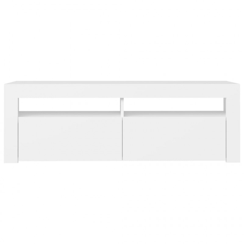 Szafka pod TV z oświetleniem LED, biała, 120x35x40 cm