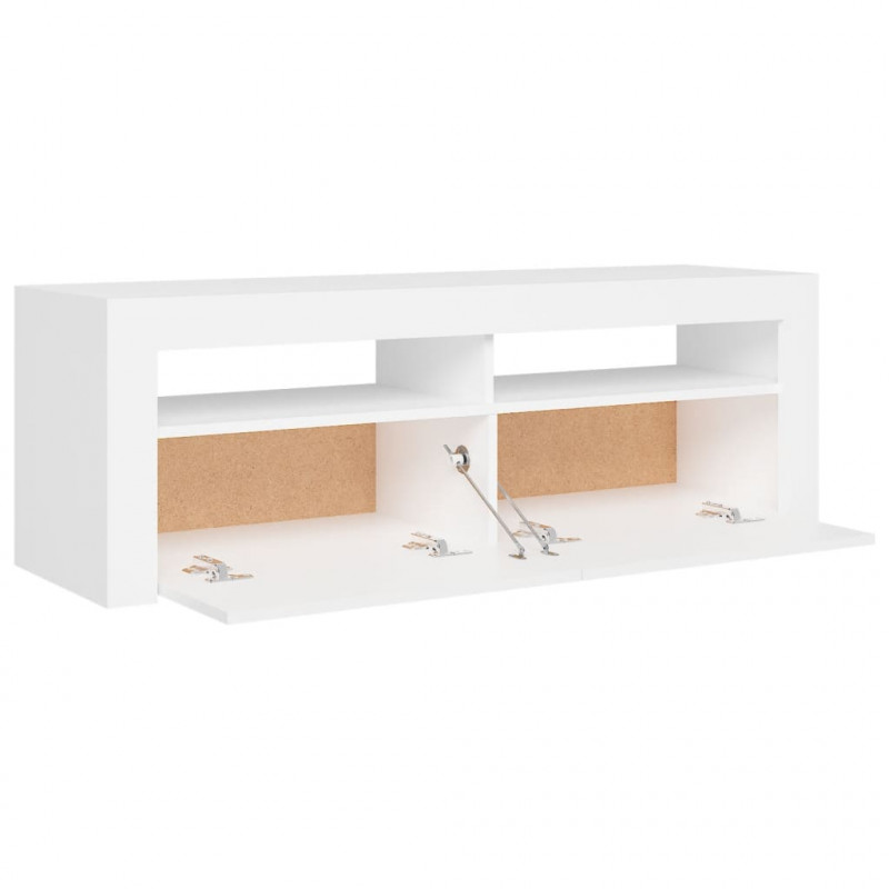 Szafka pod TV z oświetleniem LED, biała, 120x35x40 cm