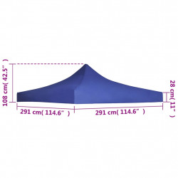 Dach namiotu imprezowego, 3 x 3 m, niebieski