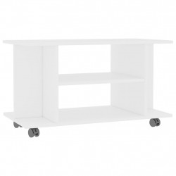 Szafka pod TV, biała, 80x40x45 cm, materiał drewnopochodny