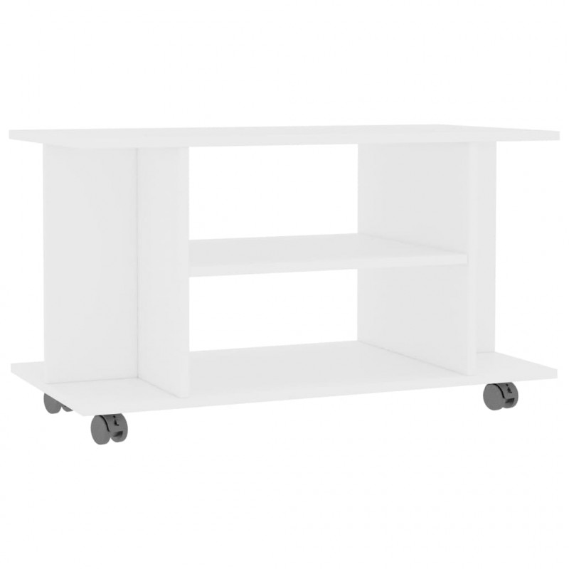 Szafka pod TV, biała, 80x40x45 cm, materiał drewnopochodny