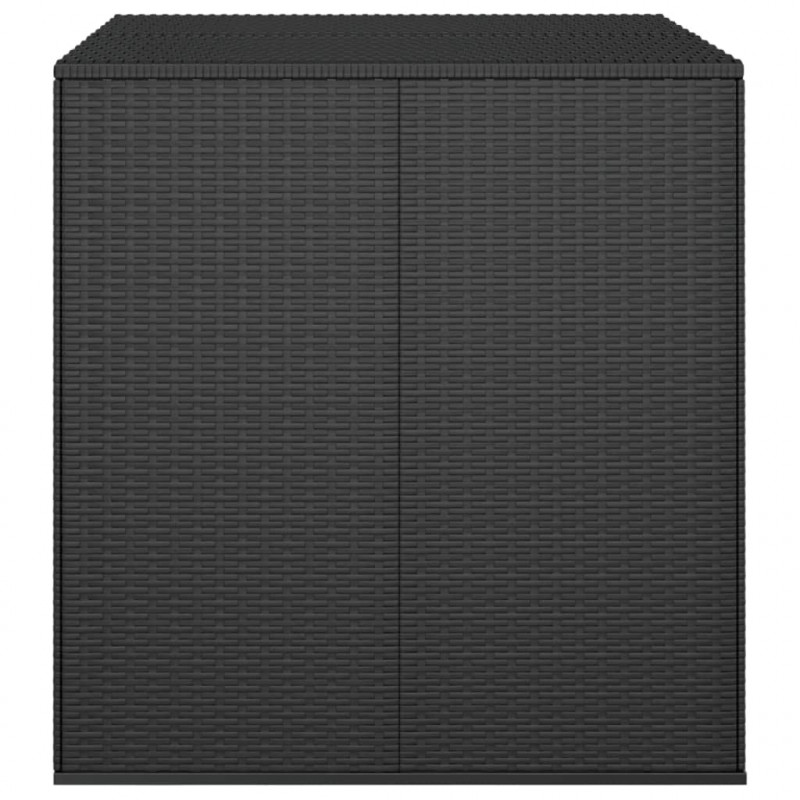 Skrzynia na poduszki ogrodowe rattan PE 100x97,5x104 cm, czarna