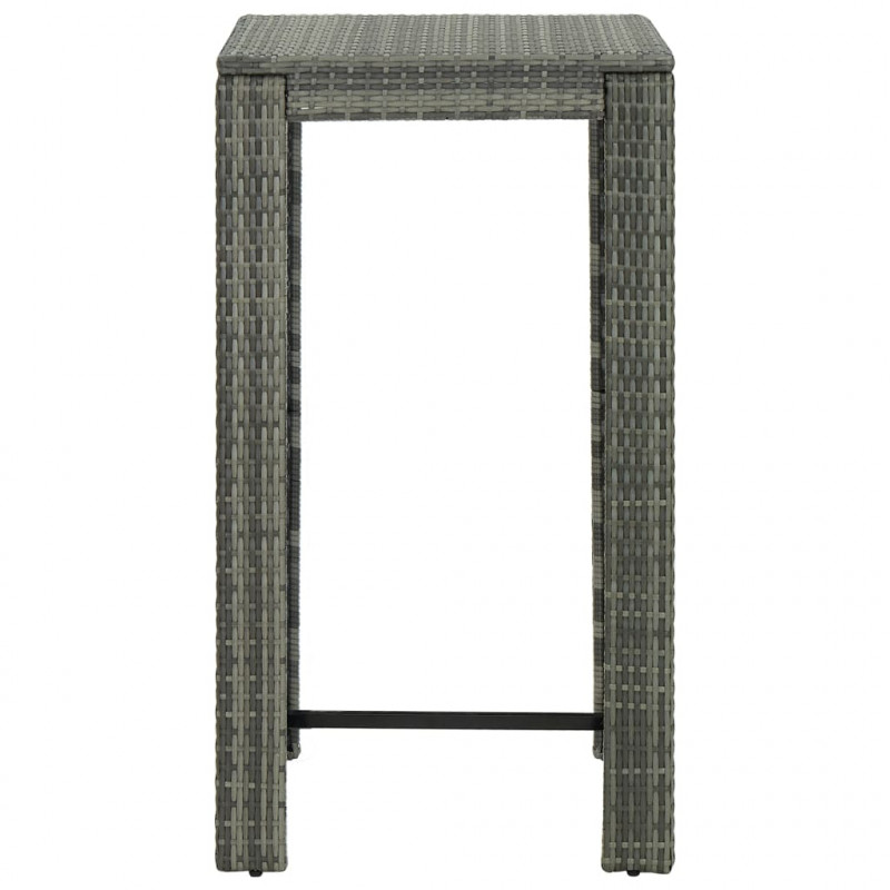 Ogrodowy stolik barowy, szary, 60,5x60,5x110,5 cm, polirattan