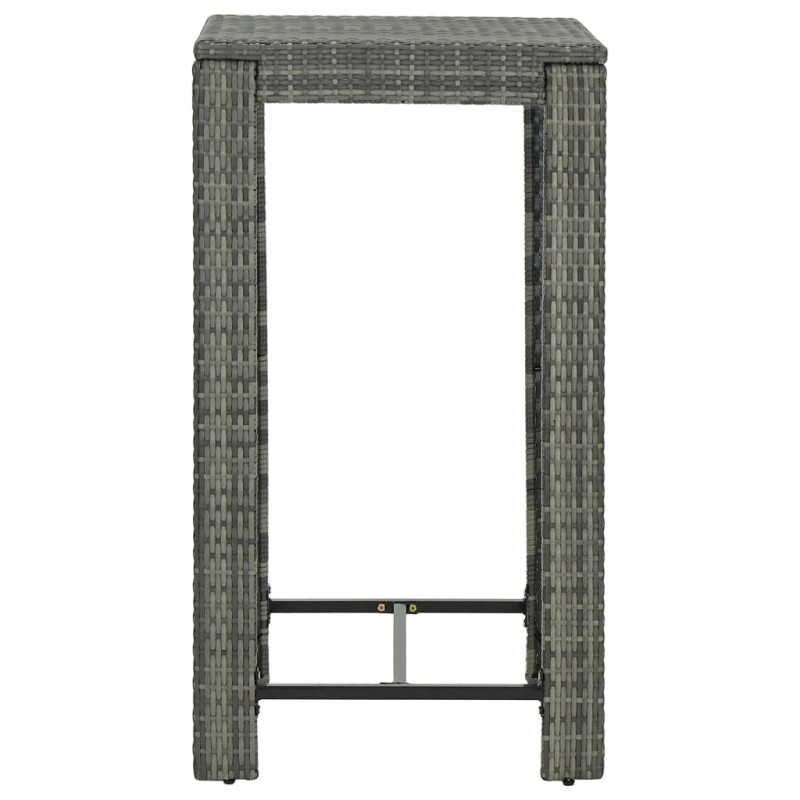 Ogrodowy stolik barowy, szary, 60,5x60,5x110,5 cm, polirattan