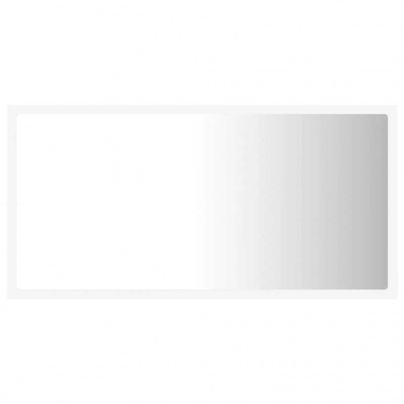 Lustro łazienkowe z LED, białe, 80x8,5x37 cm, akryl