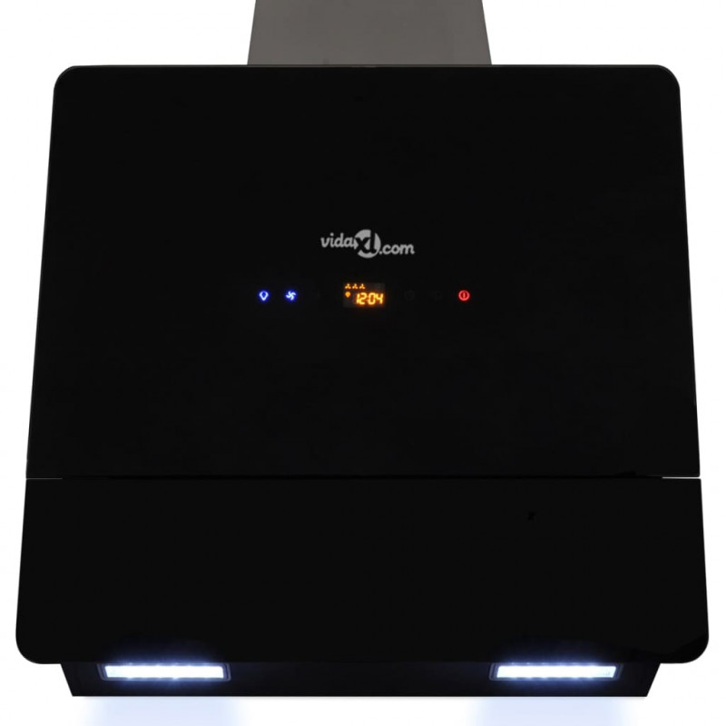 Okap kuchenny ze szkła hartowanego z wyświetlaczem 600 mm, czarny