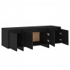 Szafka pod TV, czarna, 120x30x40,5 cm, materiał drewnopochodny