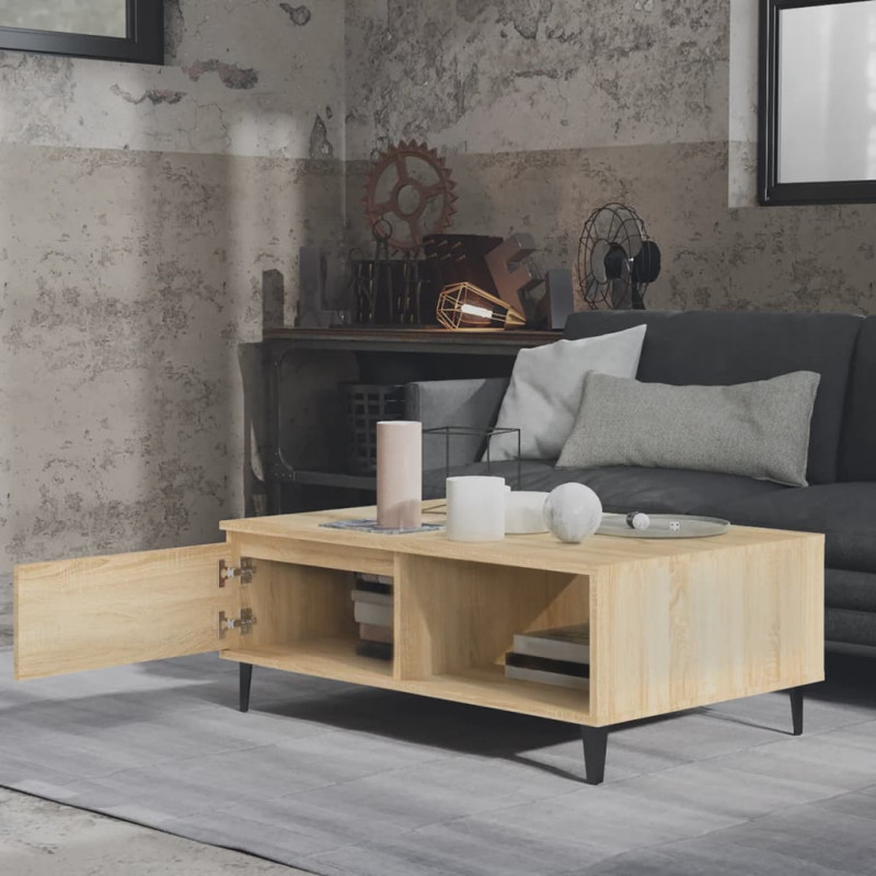 Stolik kawowy, dąb sonoma, 90x60x35 cm, materiał drewnopochodny