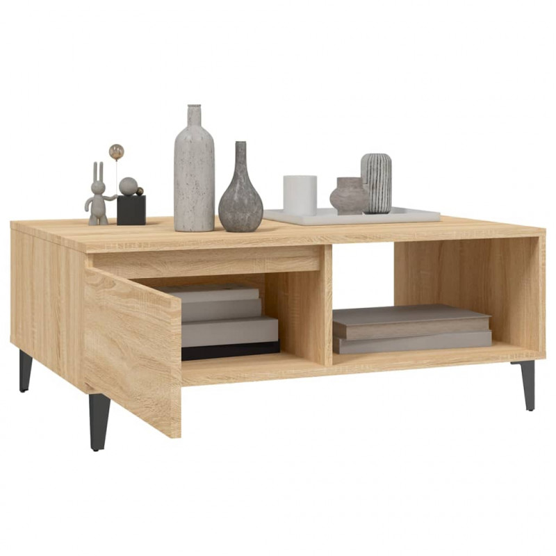 Stolik kawowy, dąb sonoma, 90x60x35 cm, materiał drewnopochodny