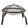 Palenisko i grill 2-w-1, z pogrzebaczem, 56x56x49 cm, stal