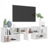 Szafka pod TV, biała, wysoki połysk, 149x30x52 cm