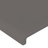 Rama łóżka z zagłówkiem, szara, 100x200 cm, sztuczna skóra