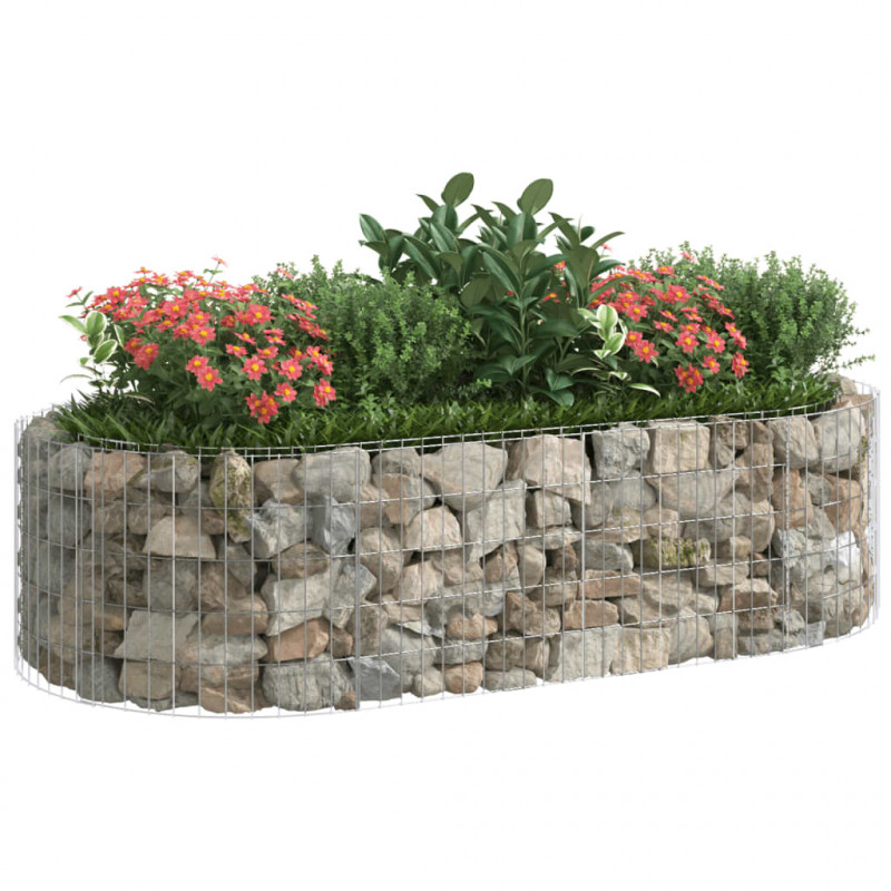 Podwyższona donica gabionowa galwanizowane żelazo 200x100x50 cm