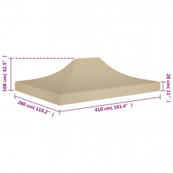 Dach do namiotu imprezowego, 4 x 3 m, beżowy, 270 g/m²