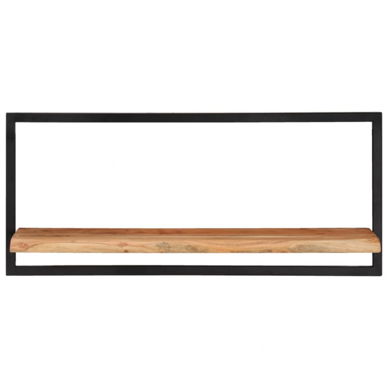 Półki ścienne, 2 szt., 80x25x35 cm, lite drewno akacjowe i stal