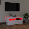 Szafka TV z oświetleniem LED, wysoki połysk, biała, 90x35x40 cm