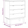 Komoda OTTA, 76,5x39,5x90 cm, lite drewno sosnowe