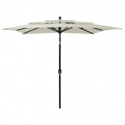 3-poziomowy parasol na aluminiowym słupku, piaskowy, 2,5x2,5 m