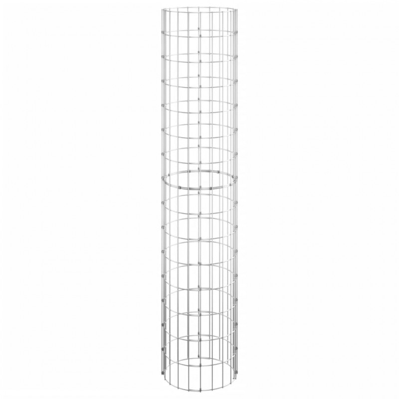 Okrągłe donice gabionowe, podniesione, 3 szt., stal, Ø30x150 cm