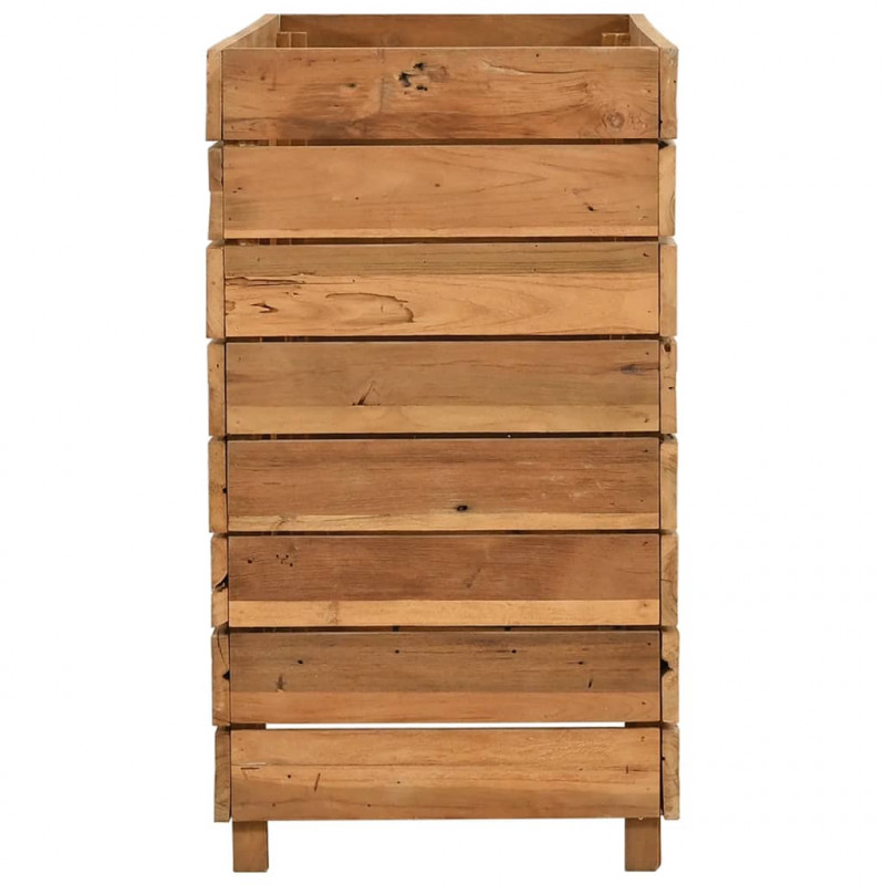 Podwyższona donica 100x40x72 cm drewno tekowe z recyklingu/stal