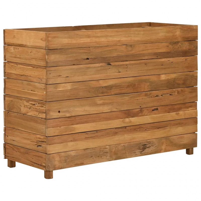 Podwyższona donica 100x40x72 cm drewno tekowe z recyklingu/stal