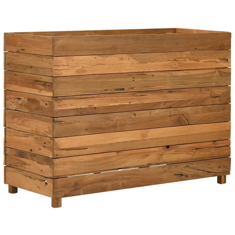 Podwyższona donica 100x40x72 cm drewno tekowe z recyklingu/stal