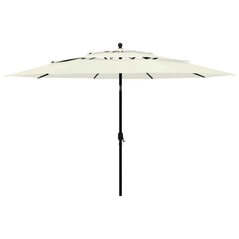 3-poziomowy parasol na aluminiowym słupku, piaskowy, 3,5 m