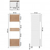 Szafka na mikrofalówkę, wysoki połysk, biała, 60x57x207 cm