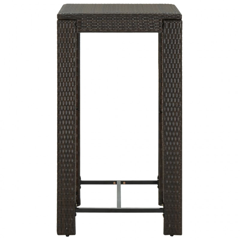 Ogrodowy stolik barowy, brązowy, 60,5x60,5x110,5 cm, polirattan
