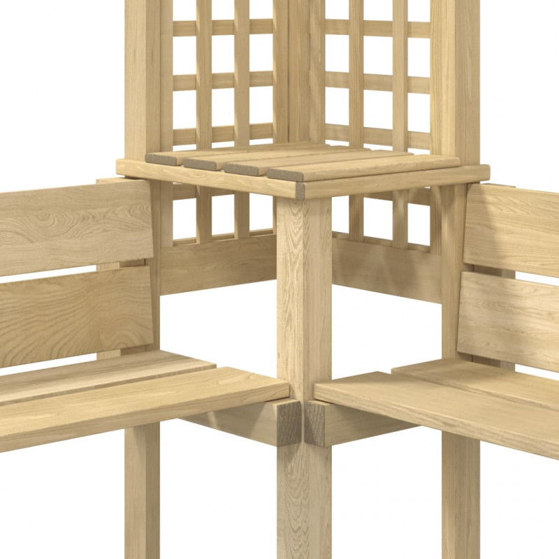 Pergola narożna z ławką, impregnowane drewno sosnowe