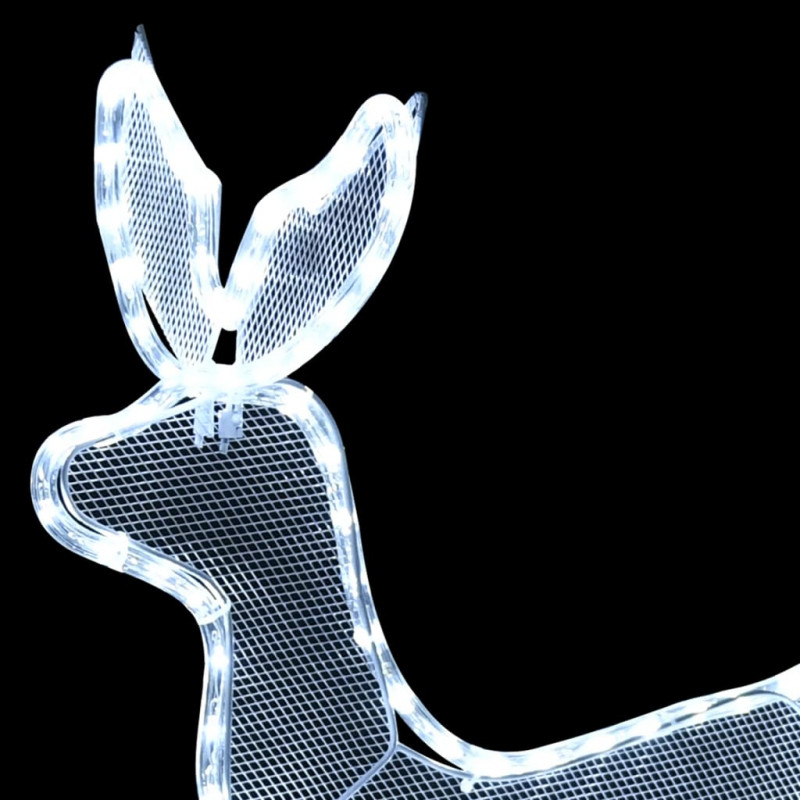 Świąteczny renifer z saniami z lampek, z siateczką, 432 LED