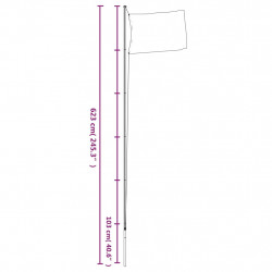 Segmentowy maszt flagowy, srebrny, 6,23 m, aluminium