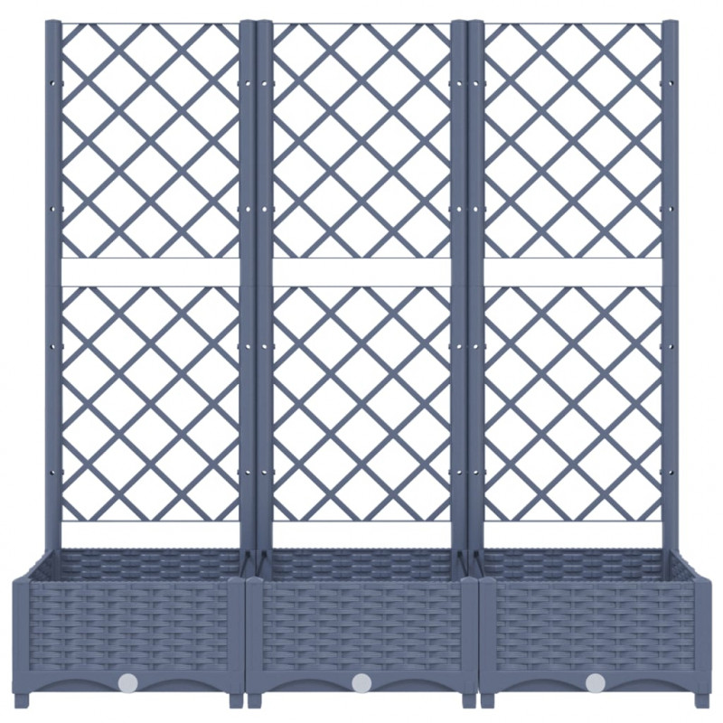 Donica ogrodowa z kratką, ciemnoszara, 120x40x121,5 cm, PP