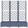 Donica ogrodowa z kratką, ciemnoszara, 120x40x121,5 cm, PP