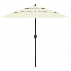 3-poziomowy parasol na aluminiowym słupku, piaskowy, 2,5 m