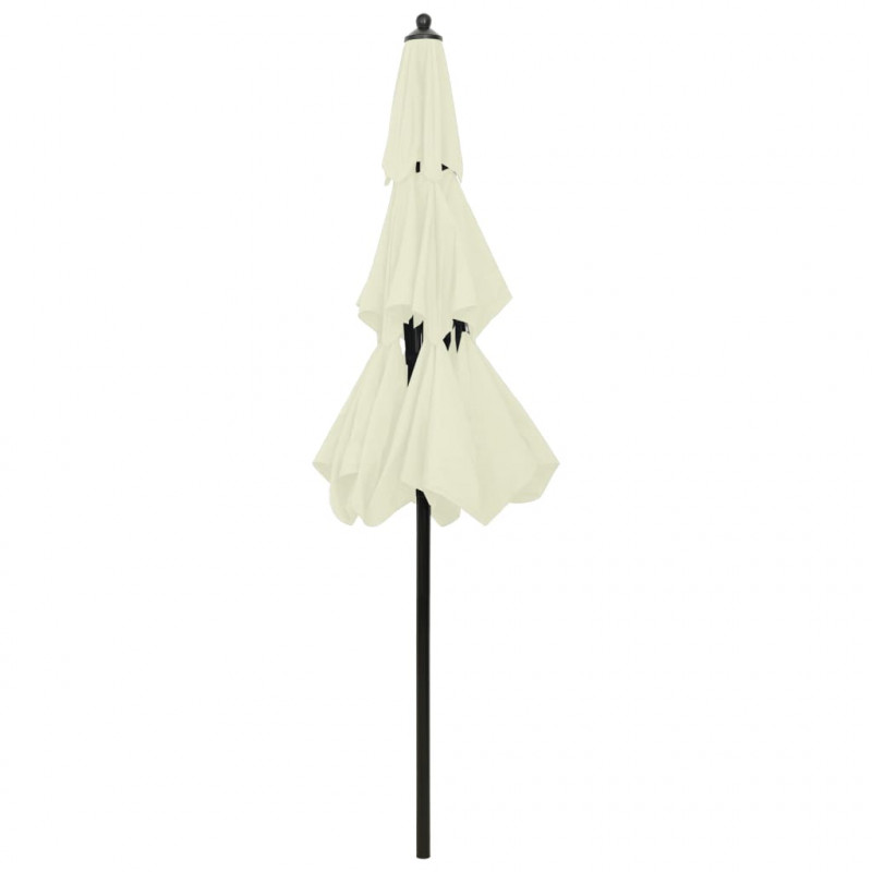 3-poziomowy parasol na aluminiowym słupku, piaskowy, 2,5 m