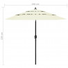 3-poziomowy parasol na aluminiowym słupku, piaskowy, 2,5 m