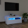 Szafka pod TV z oświetleniem LED, biała, 90x35x40 cm