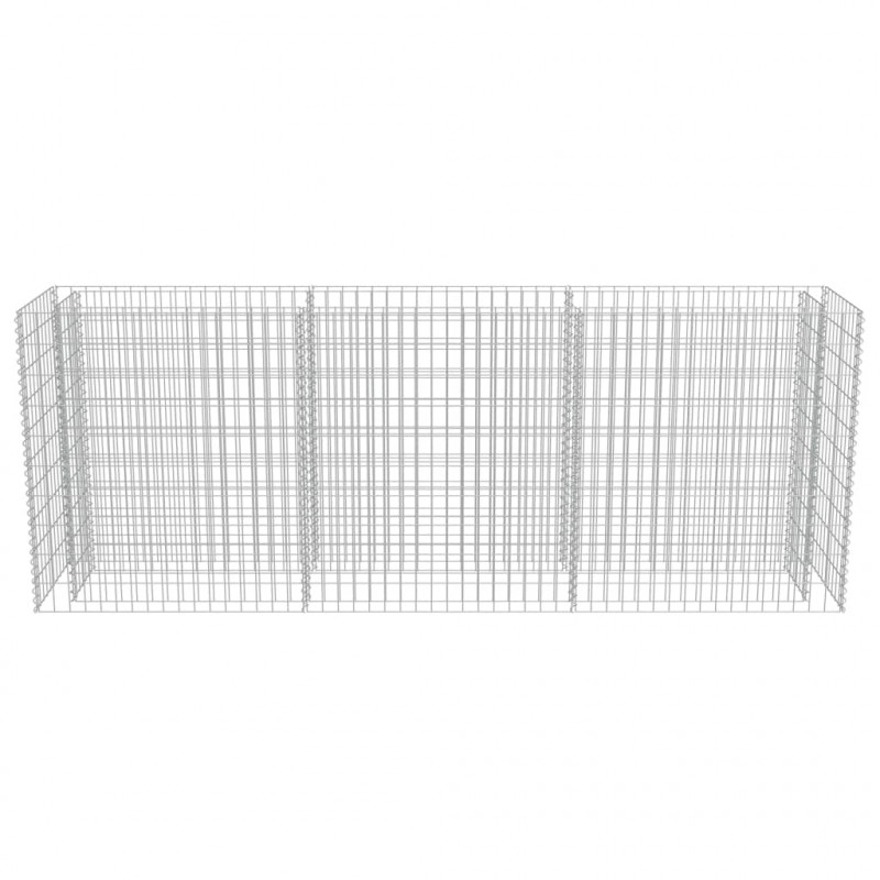 Podwyższona donica gabionowa, galwanizowana stal, 270x50x100 cm