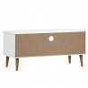 Szafka TV MOLDE, biała, 106x40x49 cm, lite drewno sosnowe