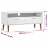 Szafka TV MOLDE, biała, 106x40x49 cm, lite drewno sosnowe