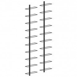 Ścienne uchwyty na 20 butelek wina, 2 szt., czarne, metalowe