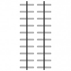 Ścienne uchwyty na 20 butelek wina, 2 szt., czarne, metalowe