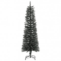 Sztuczna, smukła choinka ze stojakiem, zielona, 150 cm, PVC