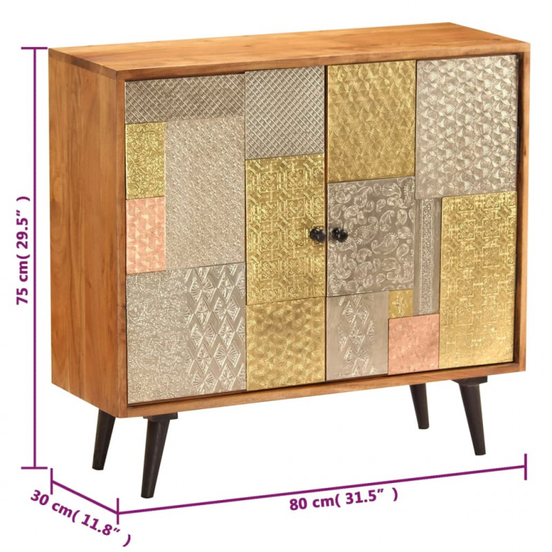 Szafka z litego drewna akacjowego, 80x30x75 cm