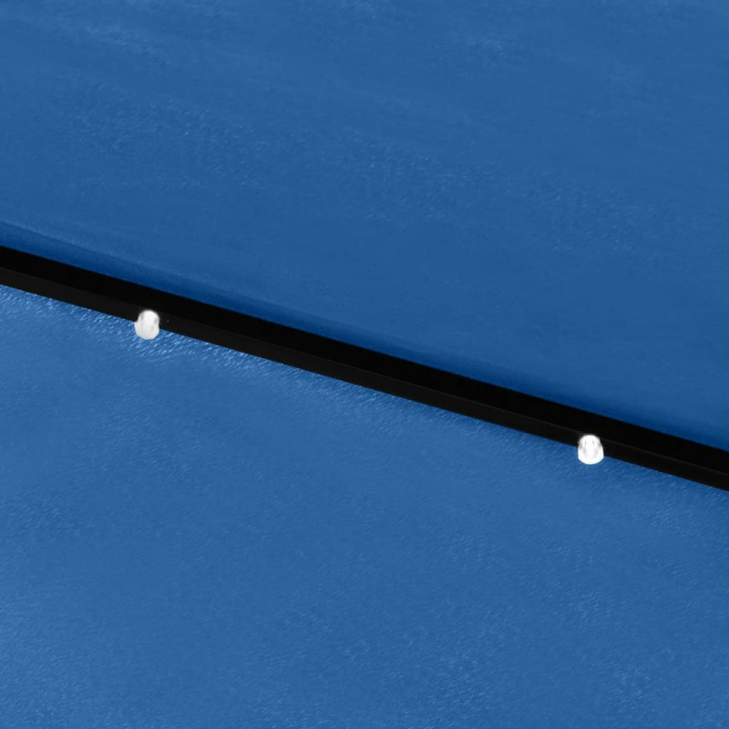 Parasol ogrodowy z LED i stalowym słupkiem, niebieski, 2x3 m