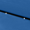 Parasol ogrodowy z LED i stalowym słupkiem, niebieski, 2x3 m