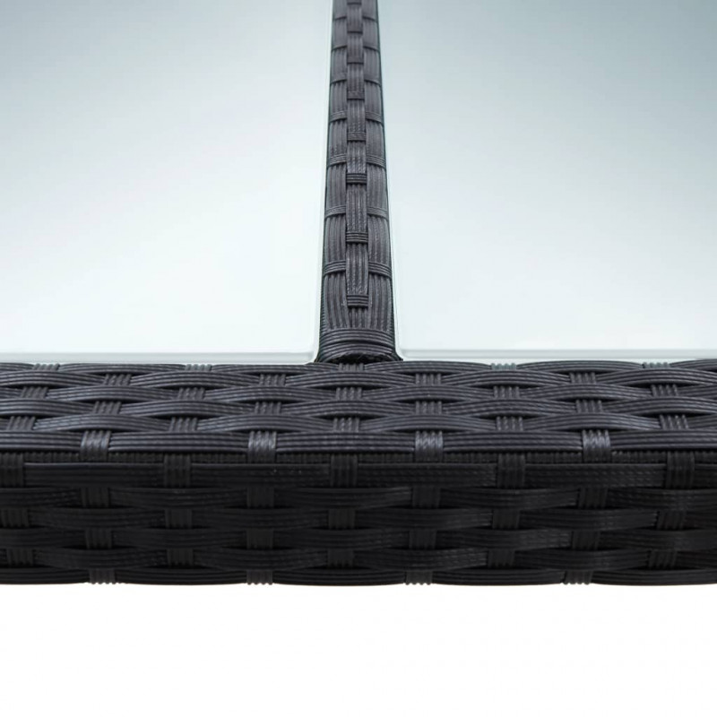 Stół ogrodowy, czarny, 200x150x74 cm, polirattan