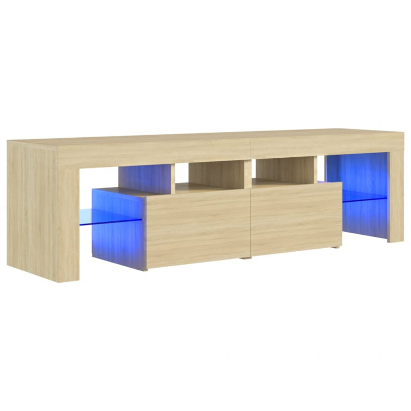 Szafka TV z oświetleniem LED, dąb sonoma, 140x36,5x40 cm